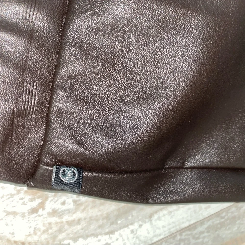 Michael Kors Faux Leather Chocolate Brown Leggings Size 4 Very GUC
